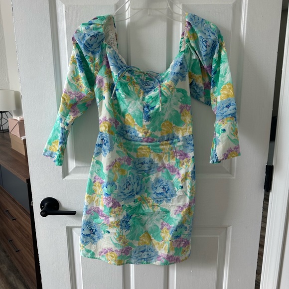 ZARA FLORAL PRINT POPLIN DRESS - Picture 2 of 4